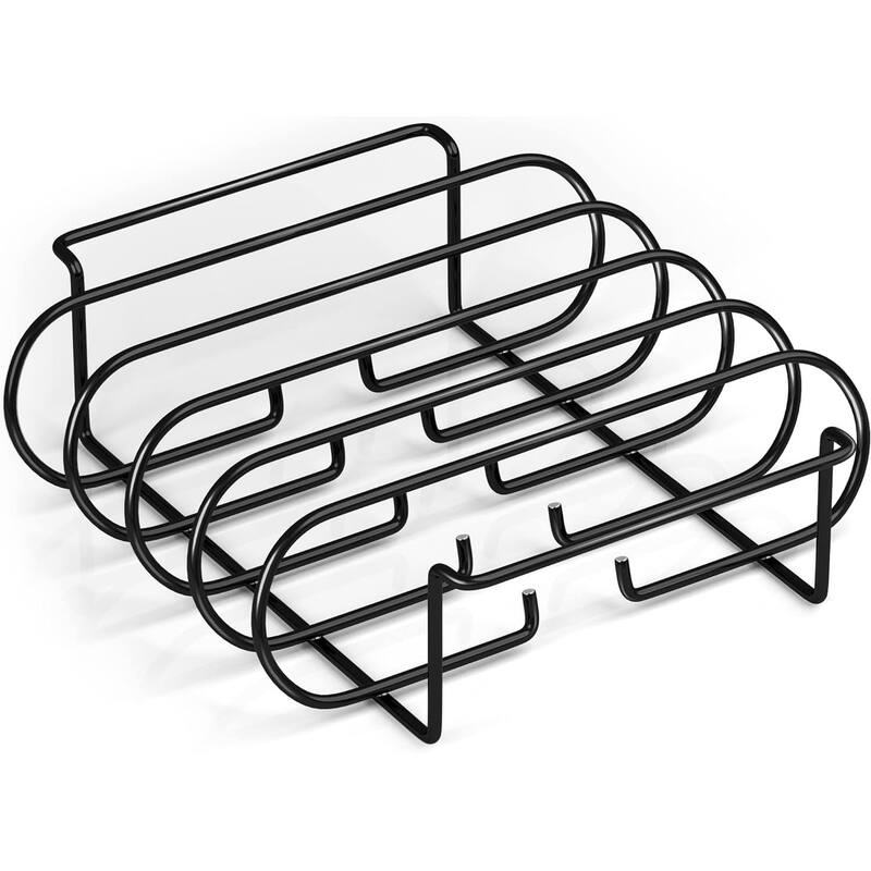 Sorbus 4-in-1 BBQ Grilling Basket - 11.25" x 9.75" Basket, Rib Rack - Holds 4 Racks of Ribs