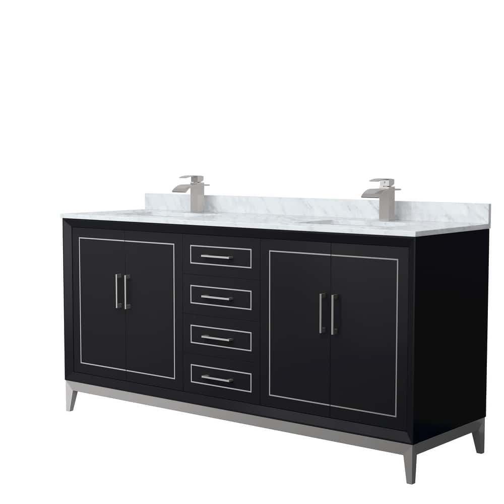 Marlena 72-Inch Double Vanity Set, Carrara Marble Top