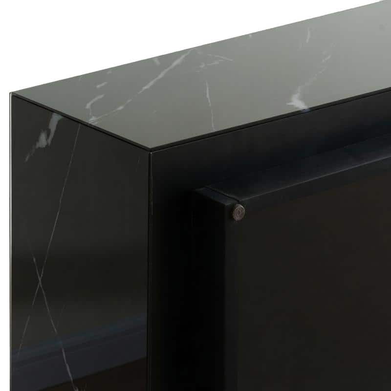 Faux Marble Solid Block Rectangular Coffee Table