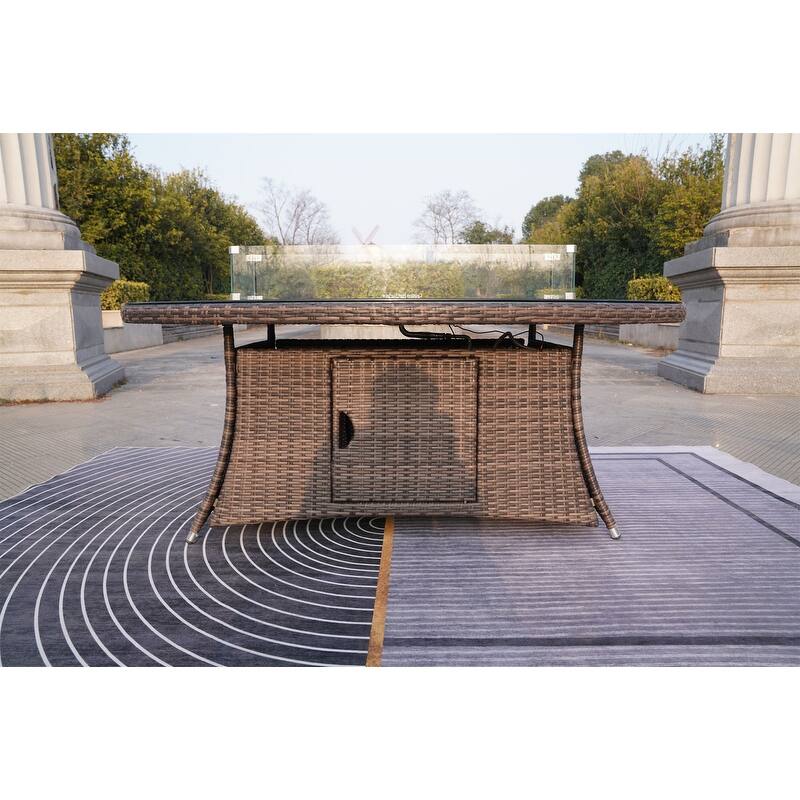 7-Pieces Outdoor Wicker Patio Oval Dining Set with Arm Chair