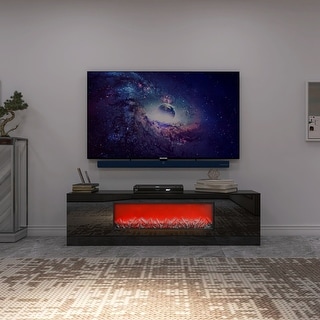 Fireplace tv stand with soundbar sales