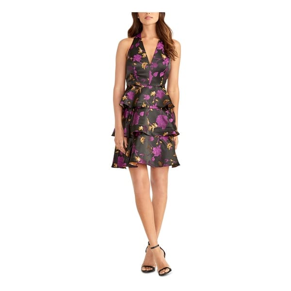 Rachel Roy Women's Tiered Floral Jacquard Dress Black Size 14 - Bed Bath &  Beyond - 40557260