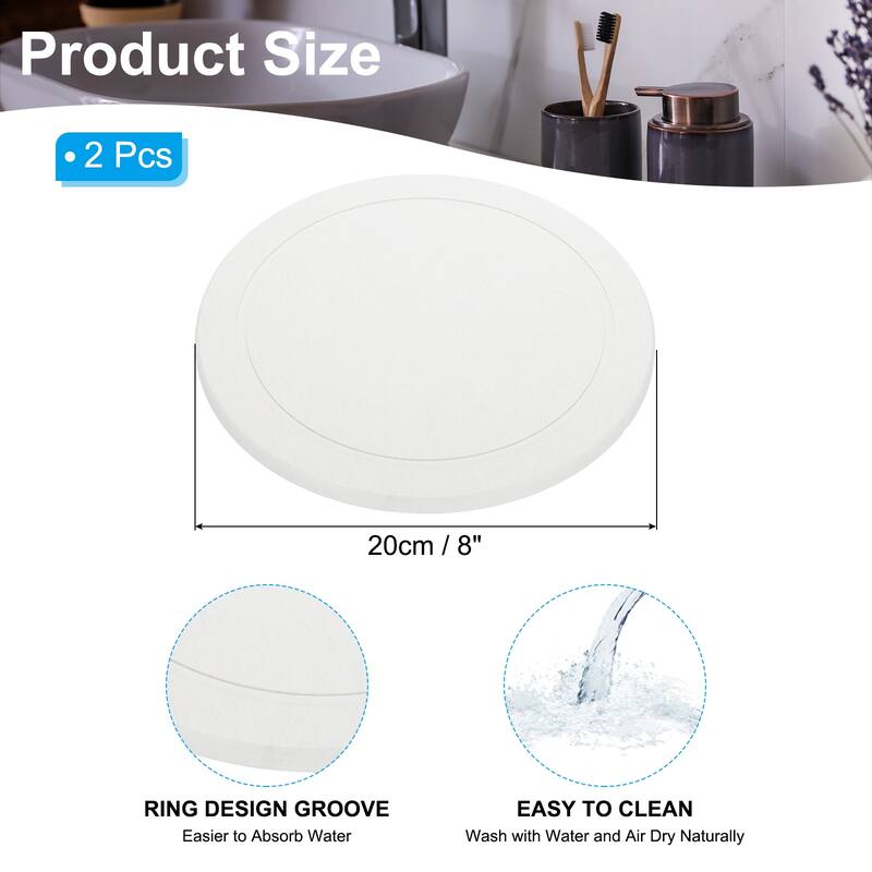 2 Pack Round Diatomite Drink Coasters