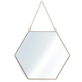 Modern Gold Hexagon Decorative Hanging Mirror