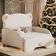 preview thumbnail 2 of 10, Twin XL Size Stretchable Vaulted Sofa Bed Daybed with Bear-Shaped Headboard