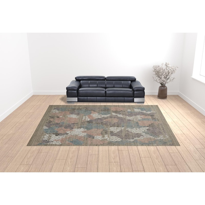 Xuna Distressed Abstract Woven Area Rug By HomeRoots - 180