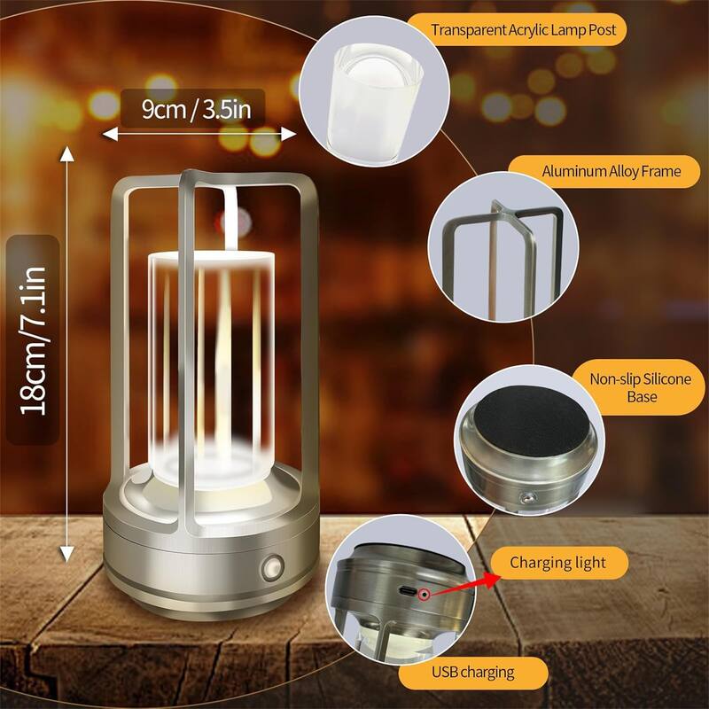 4000 mAh Rechargeable Outdoor Table Lamp Cordless