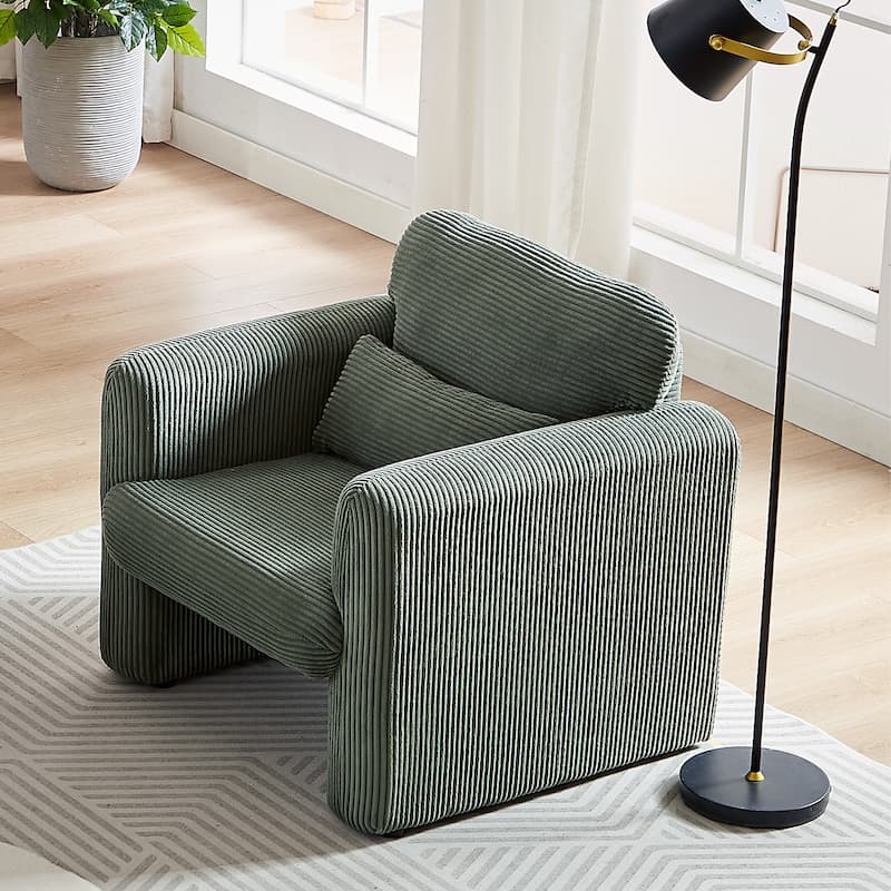 33" Upholstered Lounge Chair with Support Pillow