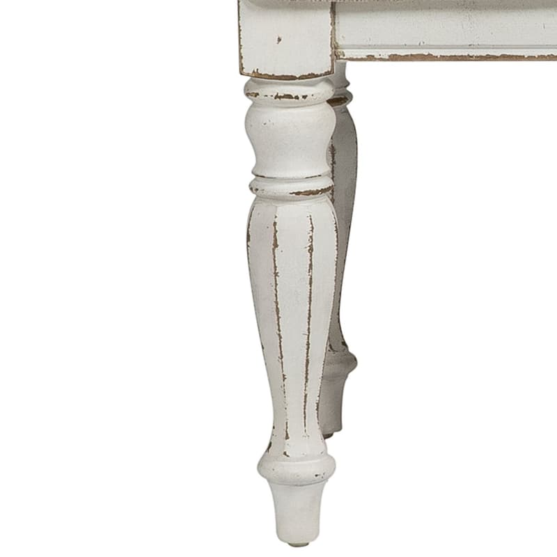 Magnolia Manor Antique White Vanity Stool - Width 16" x Depth 18" x Height 18"