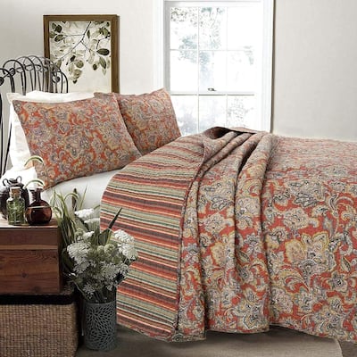 Copper Grove Chiddingfold Spice Paisley 3-piece Quilt Bedding Set