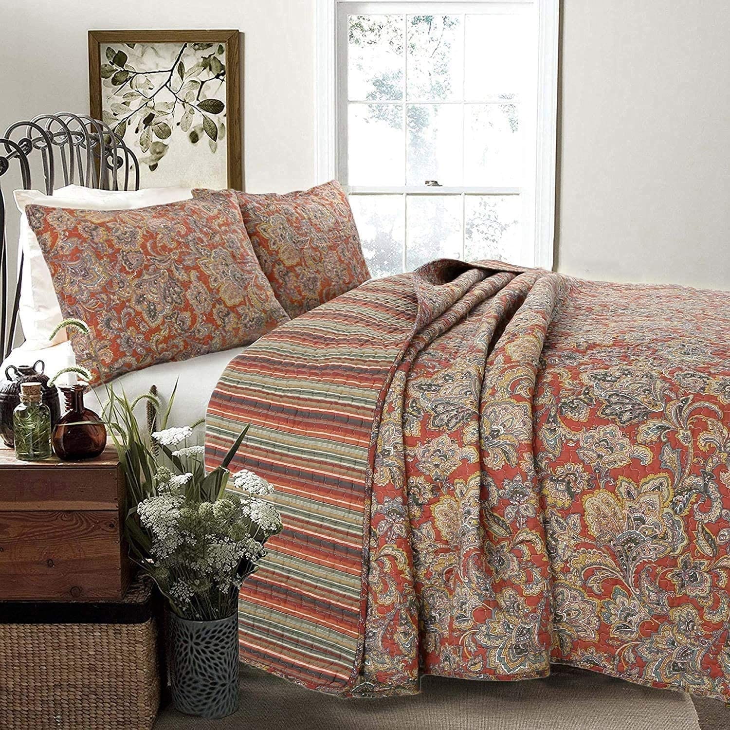 Copper Grove Chiddingfold Spice Paisley Quilt Bedding Set