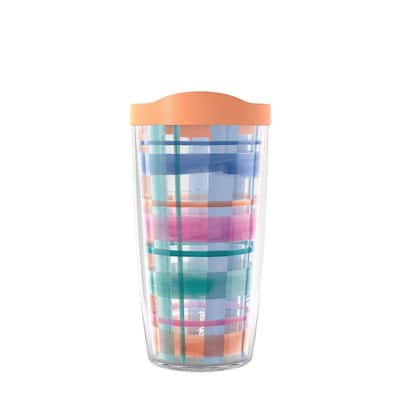 Tervis Spring Gingham Made in USA Double Walled Insulated Travel Tumbler, Classic