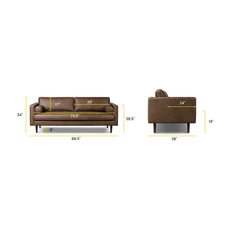 Poly & Bark Napa 88.5" Sofa - Genuine Italian Leather