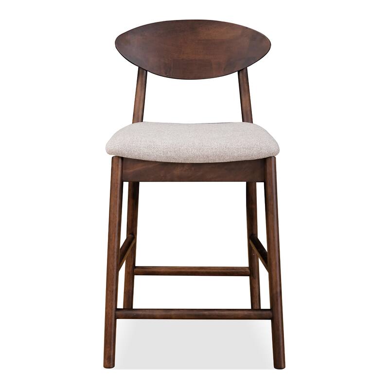 Furniture of America Abigail V Mid-century Modern Rich Walnut Handmade Rubberwood Counter Height Dining Chairs (Set of 2)