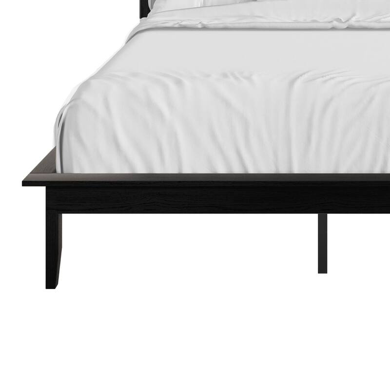Clayfell Lancaster Platform Bed Frame with Slatted Headboard, No box spring required, Easy Assembly