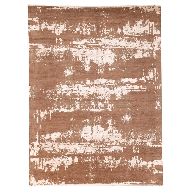 ECARPETGALLERY Hand-knotted Legacy Brown Silk, Wool Rug - 8'10 x 11'9