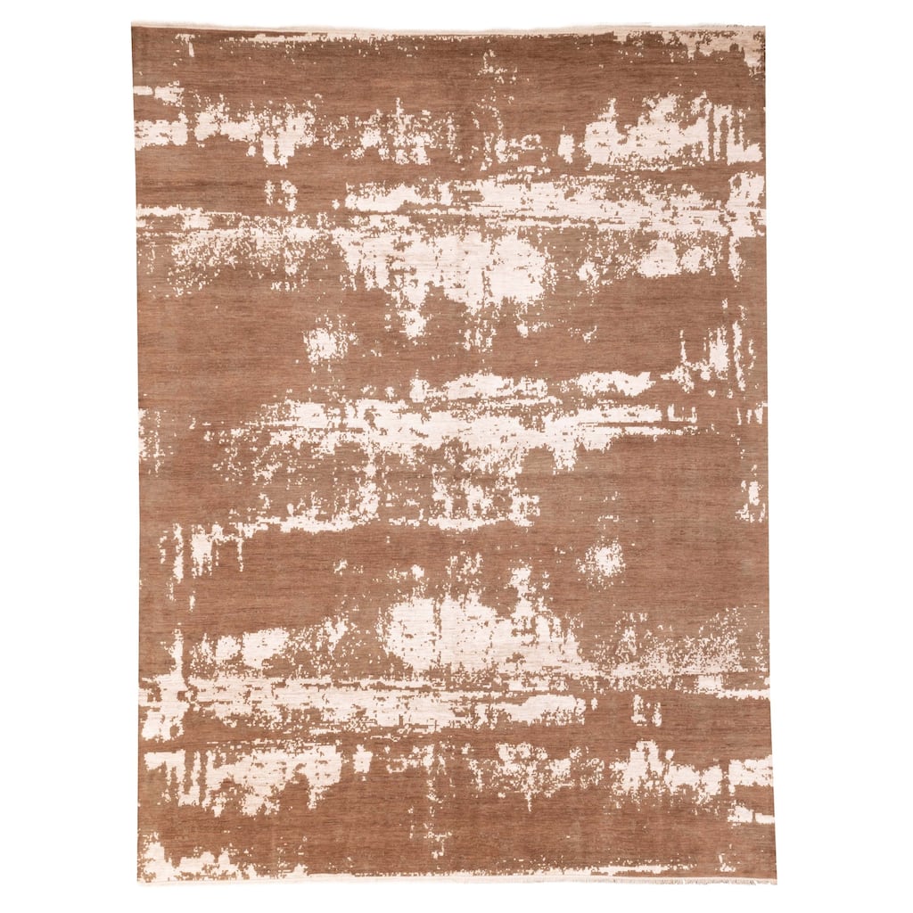 ECARPETGALLERY Hand-knotted Legacy Brown Silk, Wool Rug - 8'10 x 11'9