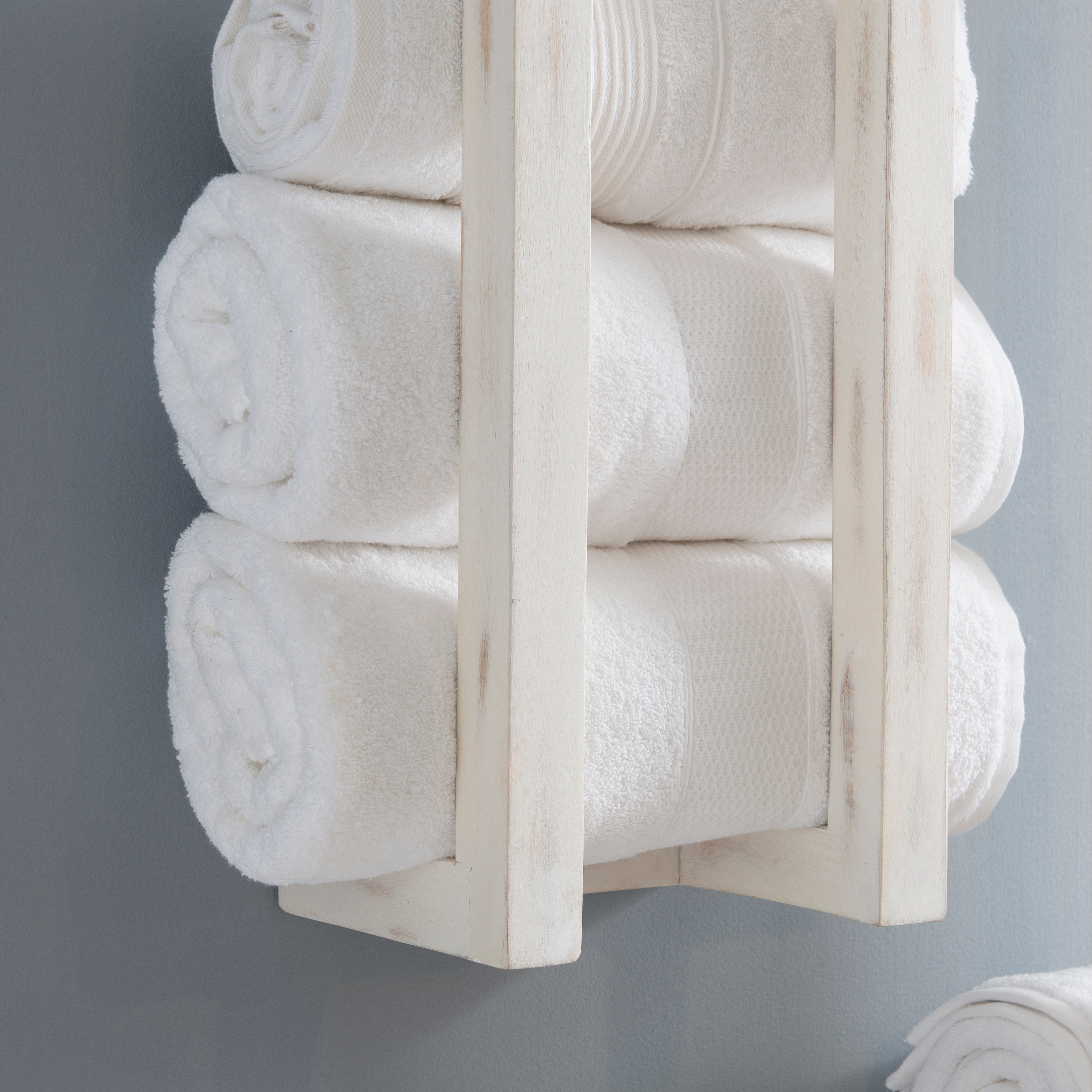 Wooden wall mounted clearance towel storage rack