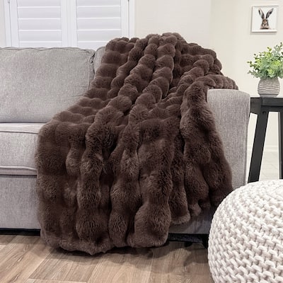 The Mood Choppy Textured FauxFur Throw