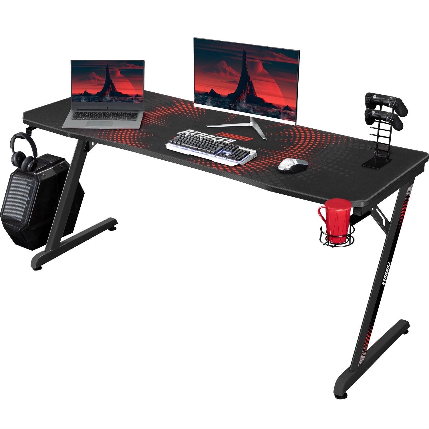 Homall 63'' Ergonomic Computer Desk with Mouse Pad, Gaming Desk