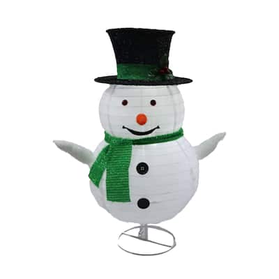 Christmas 3 ft. Lighted LED Collapsible Fabric Snowman