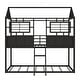 preview thumbnail 6 of 7, Black Metal Low Bunk Bed with Fence-shaped Guardrail