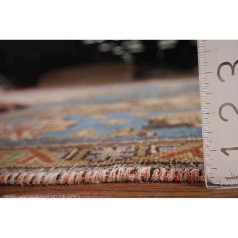 Distressed Blue Tabriz Vintage Persian Area Rug Handmade Wool Carpet - 8'1" x 11'2"