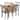 4-person kitchen table and chairs with wine rack, vintage brown