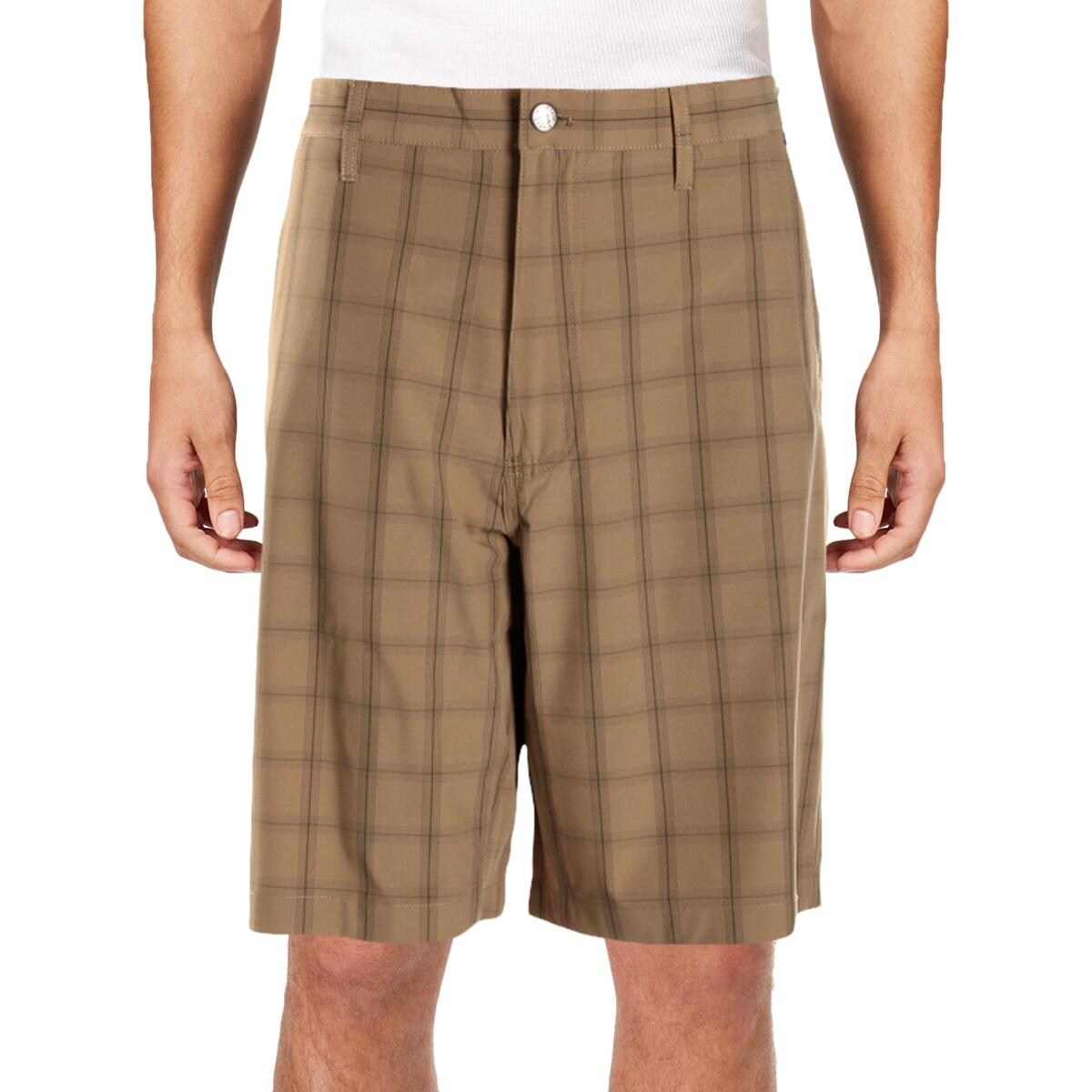 Shop Mk Jackson Hole Mens Mulligan Khaki Shorts Classic Fit Plaid