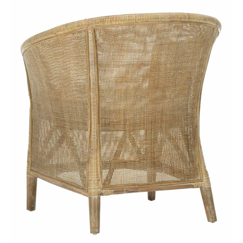 SAFAVIEH Basilina Rattan Arm Chair Washed - 31.5" x 29.9" x 25.6" - 30Wx26Dx32H