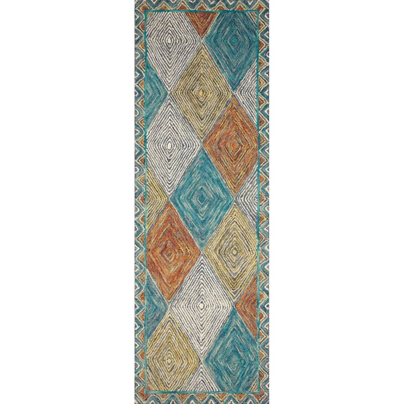 Alexander Home Kaleidoscope Diamond Hand-Hooked Wool Rug
