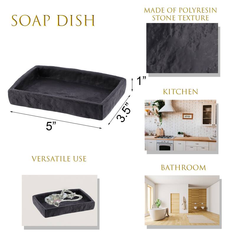 Collection Stone Effect Bath Accessory Set-4 pieces