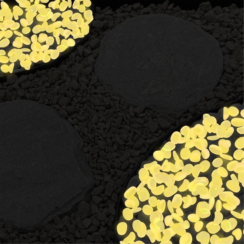 Solar Garden Stones - Glow in the Dark Pathway Pebble Lights by Pure Garden