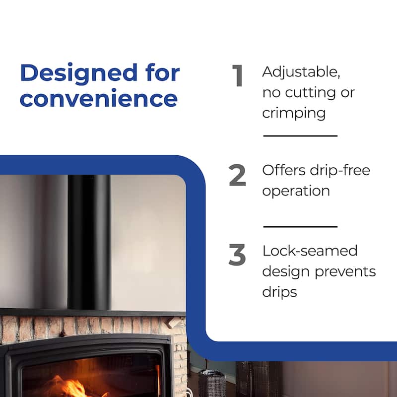 DuraVent DVL 6DVL-68TA 6'' Double Wall Steel Telescoping Chimney Stove Pipe - 17.74