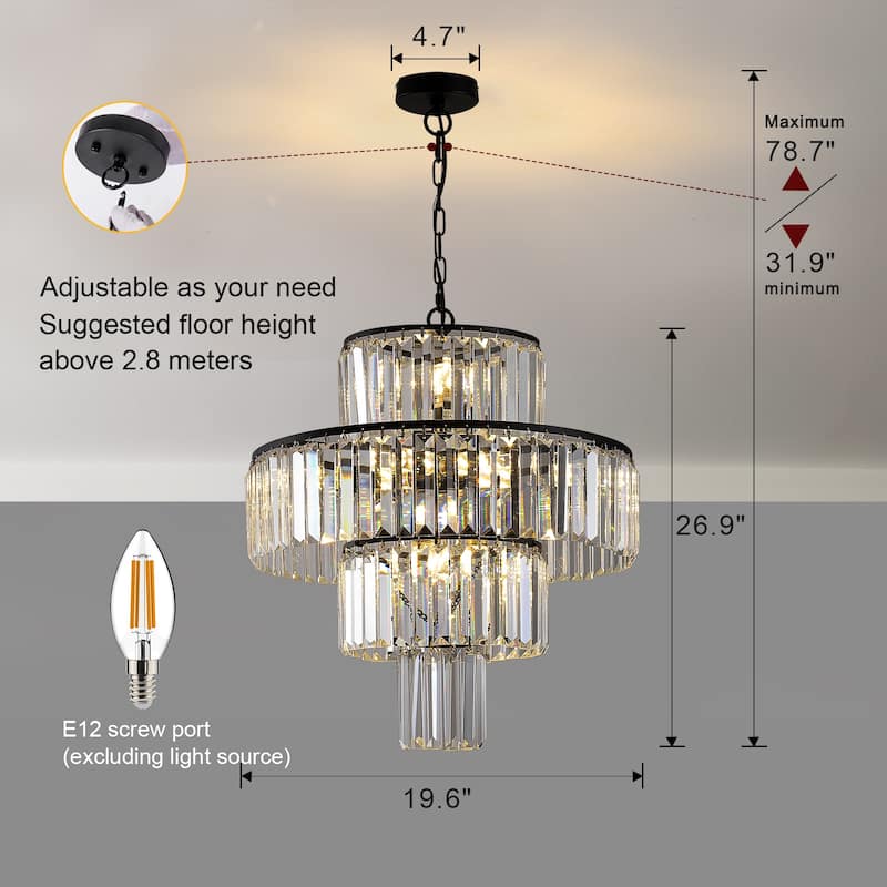 Black Luxury Crystal Chandelier Modern Chandeliers Lights