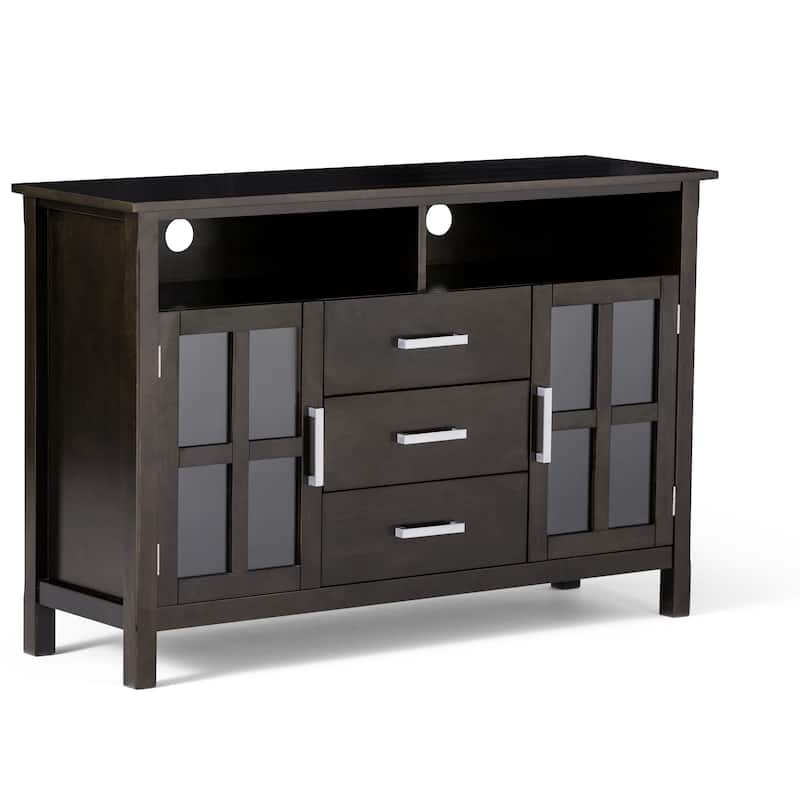 WYNDENHALL Waterloo SOLID WOOD 53 inch Wide Contemporary TV Media Stand - 53"w x 16.5"d x 34.8" h