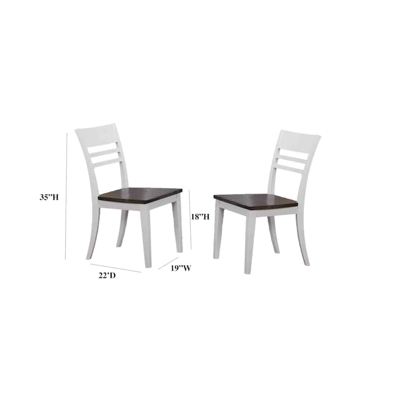 Transitional ladder back Hudson Dining Set In White- Seats 6