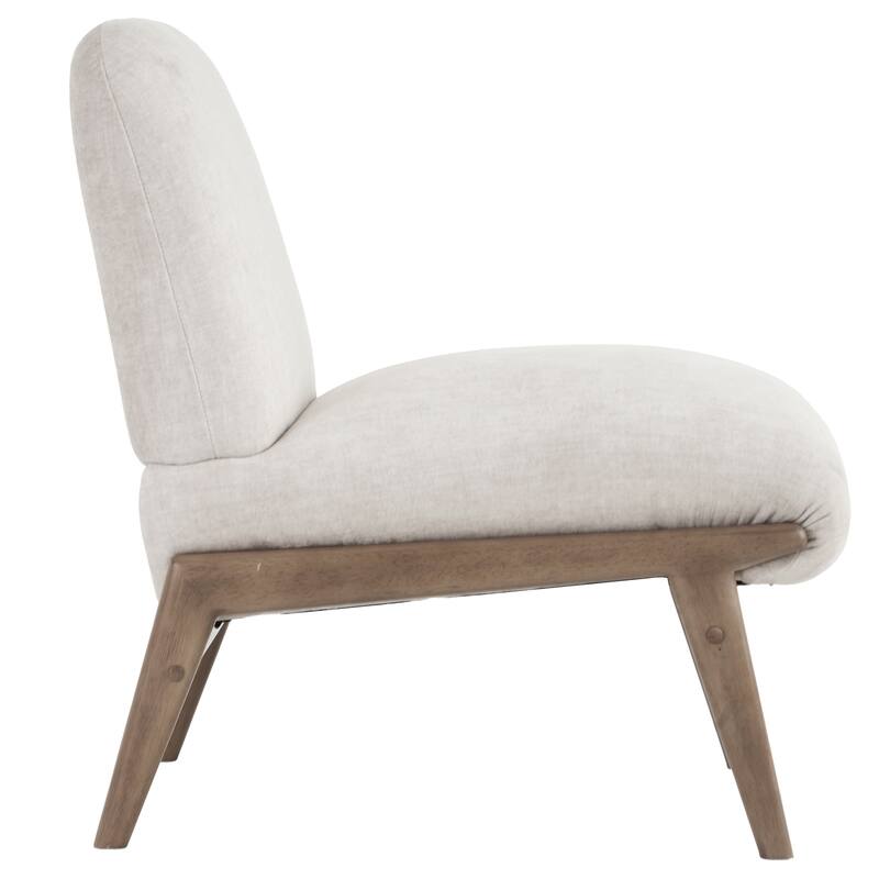 Contemporary Velvet & Solid Wood Accent Chair