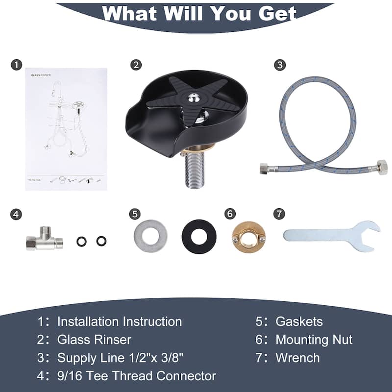 Metal Glass Rinser for Kitchen Sink
