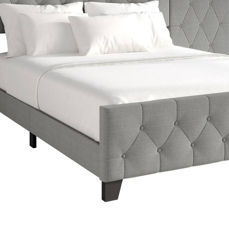 CraftPorch Modern Button Tufted Diamond Bed