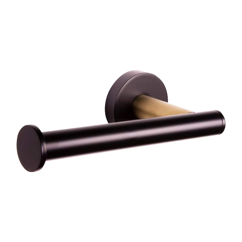 Design House 582742 Kelton Wall Mounted Euro Toilet Paper Holder - Matte Black/Satin Gold