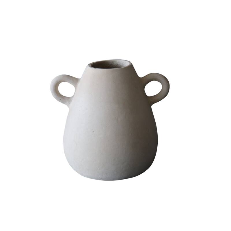 Paper Mache Vase with Handles - 10.25" - White