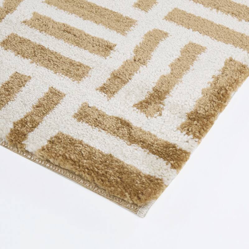 Atwood Basketweave Geometric Area Rug