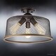 preview thumbnail 3 of 4, Luxury Vintage Ceiling Fixture, 10.25"H x 16"W, with Industrial Chic Style, Olde Bronze Finish by Urban Ambiance