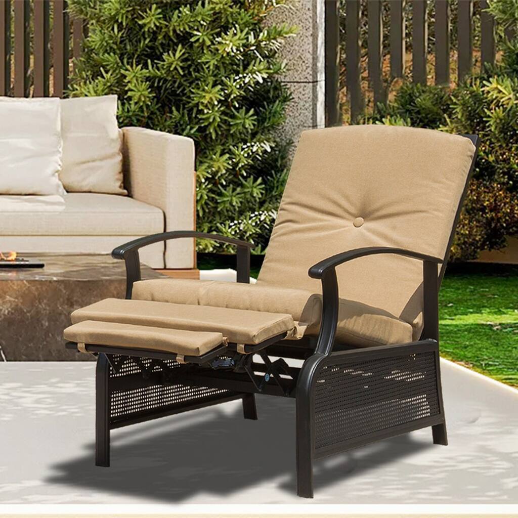 CUSchoice Outdoor Lounge Chair with Cushions - 20.7*43.3*37.8inch（W*L*H）