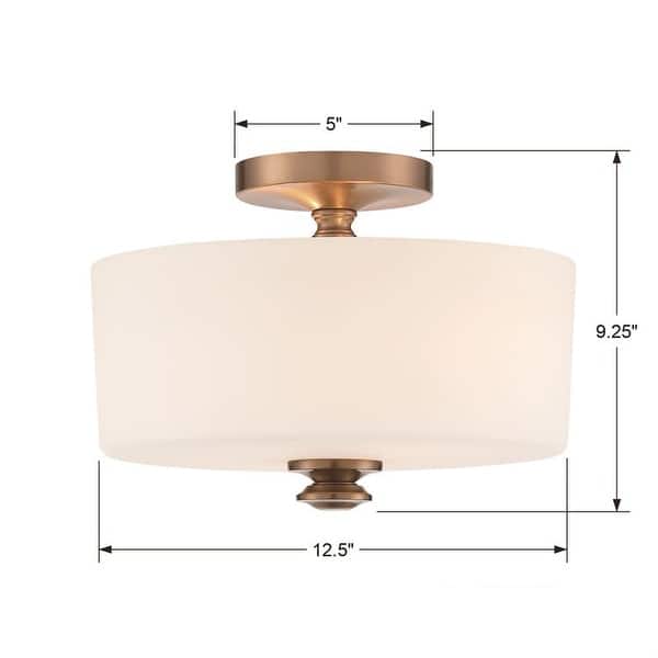 Travis 2 Light Vibrant Gold Ceiling Mount - 12.5'' W x 9.25'' H