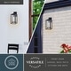 preview thumbnail 2 of 6, VAXCEL Filmore 16 in. H 1-Light Black Transitional Outdoor Wall Sconce, Durable Metal, Clear Glass Shade, LED Compatible