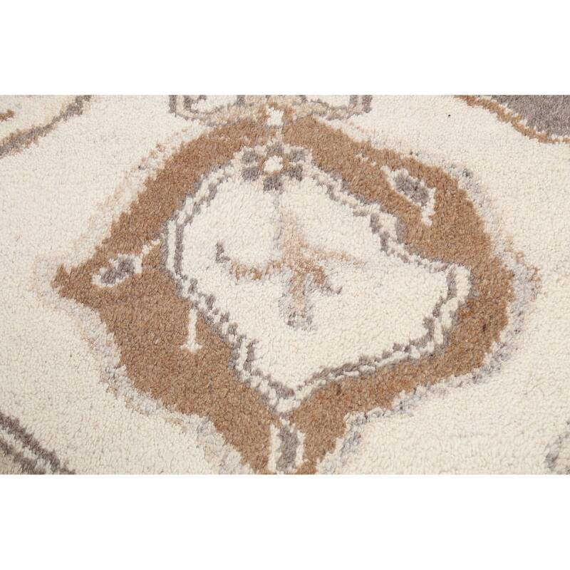 Abstract Modern Oriental Moroccan Area Rug Hand-knotted Wool Carpet - 5'5" x 7'2"