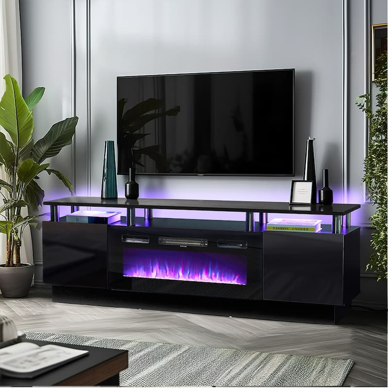 70'' Fireplace TV Stand with 36" Electric Fireplace