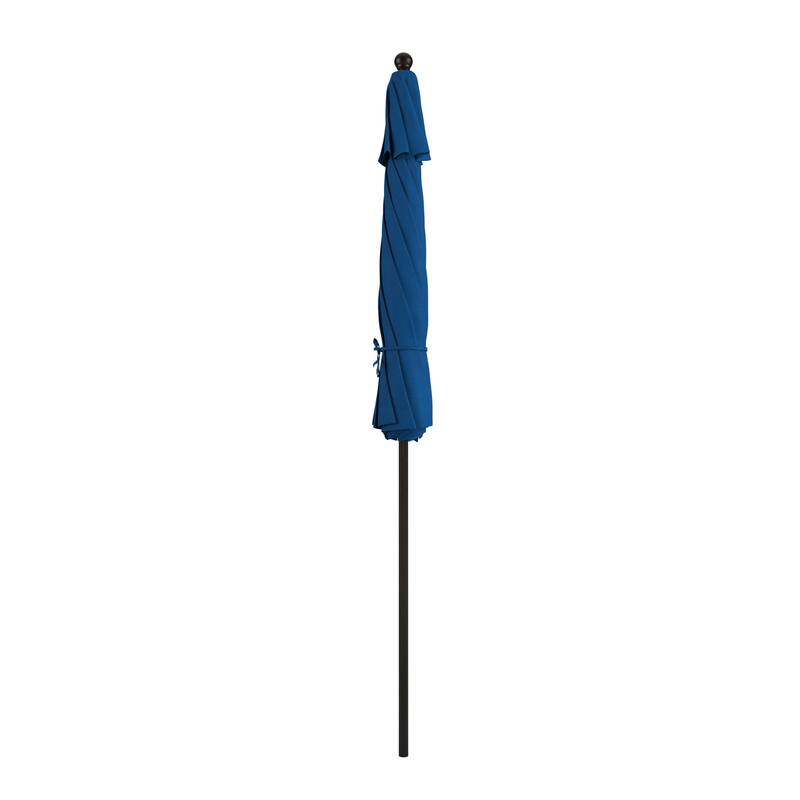 California Umbrella 9' Rd. Aluminum Frame, Fiberglass Rib Market Umbrella, Push Open, Bronze Finish, Pacifica Fabric